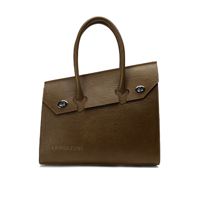 LANDAZURI - Cartera de Mano Café Hoja Landazuri