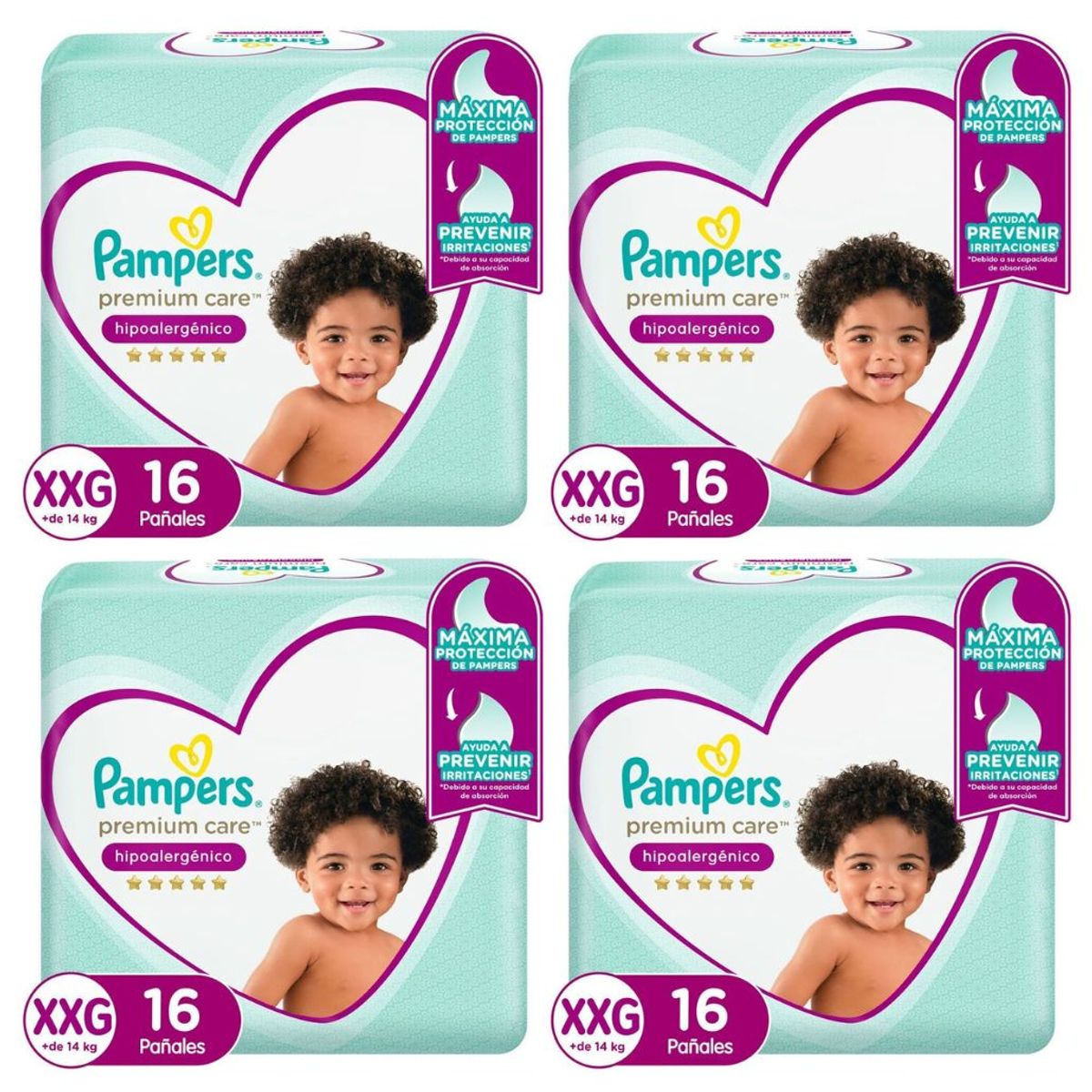 PAMPERS - Pañal Pampers Premium Care X4 XXG 16 (64 Pañales)