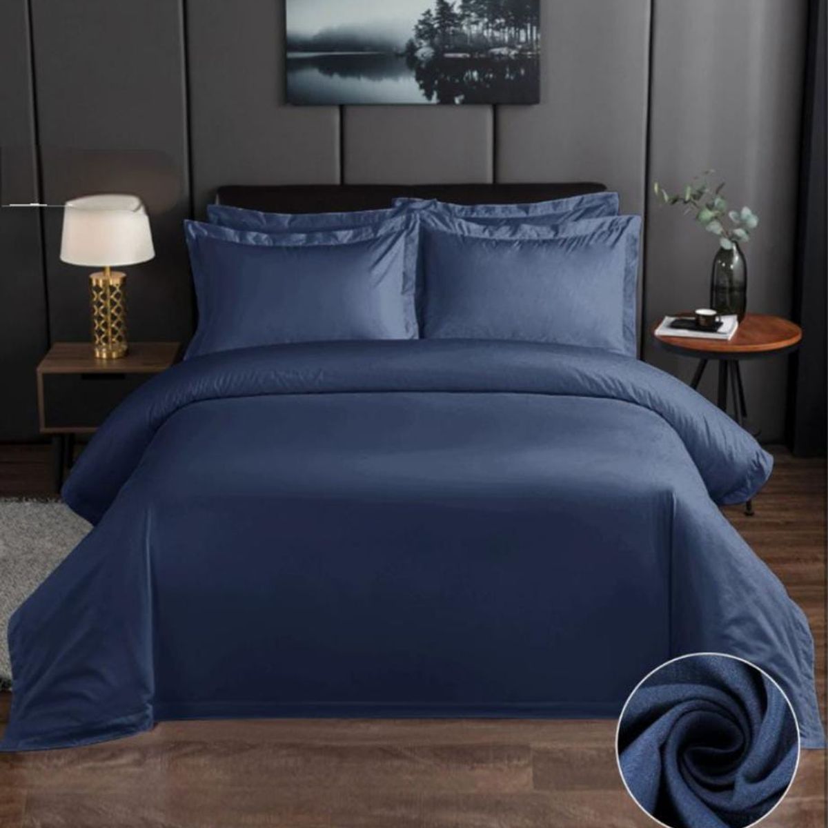 HOMEY - Pack De 2 Sabanas Bajeras Lisas 2 Plazas, 100% Poliester Color Azul