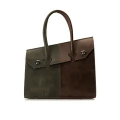 LANDAZURI - Cartera de Mano Bi Verde Café