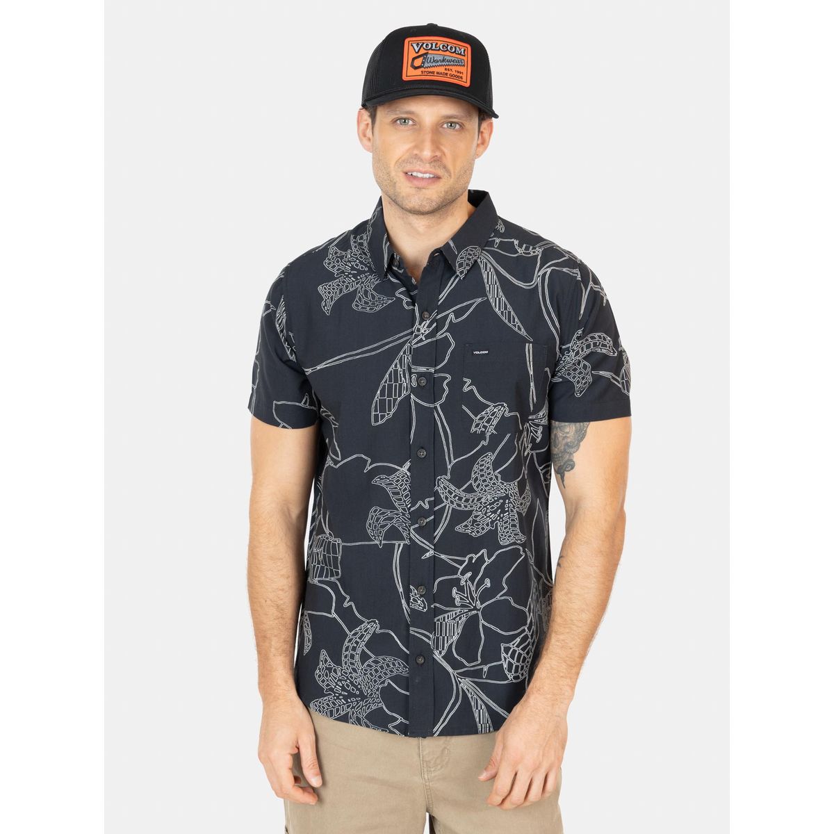 VOLCOM - Camisa MC Pixel Stone Multicolor Hombre Volcom