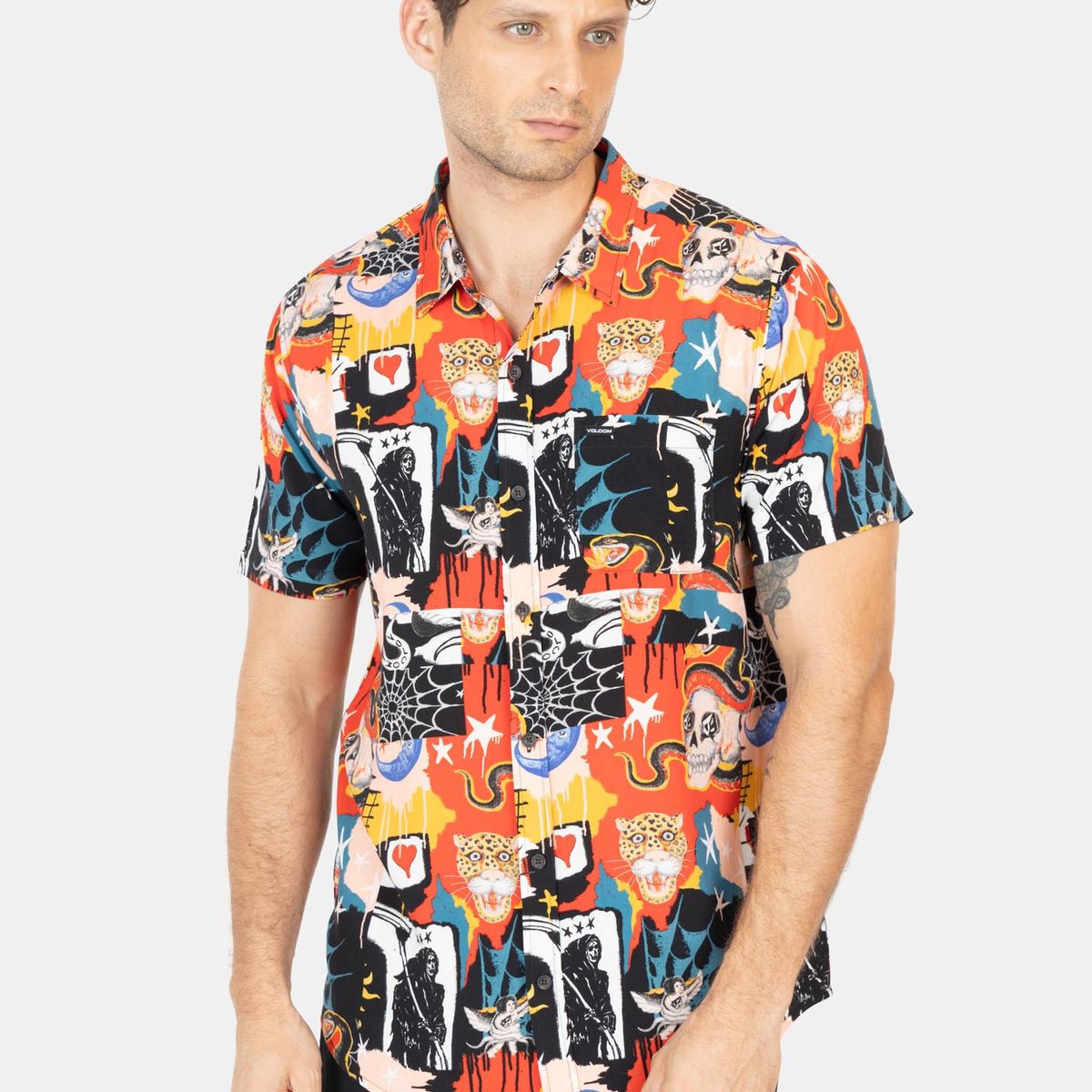 VOLCOM - Camisa MC Pared Multicolor Hombre Volcom