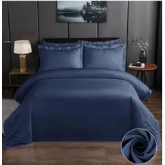 HOMEY - Pack De 2 Sabanas Bajeras Lisas 1.5 Plazas, 100% Poliester Color Azul