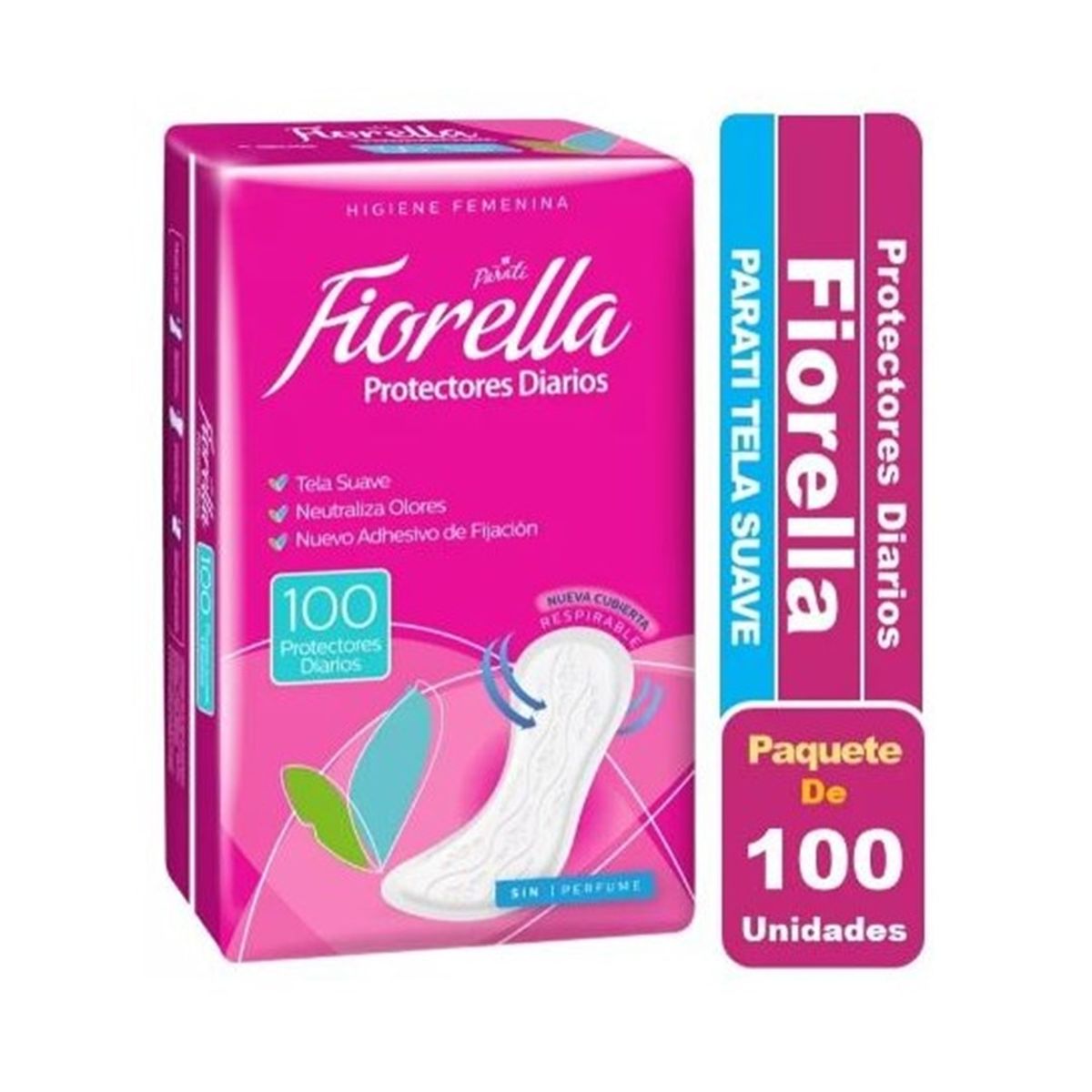 GENERICO - Protectores Diarios Fiorella 100unid Tela Suave Sin Perfume