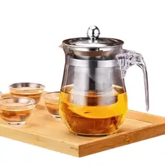 GENERICO - Tetera Infusora 500ml Vintage Vidrio Templado + 4 Tacitas
