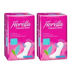 GENERICO - X2 Protectores Diarios Fiorella 100unid Tela Suave Sin Perfume