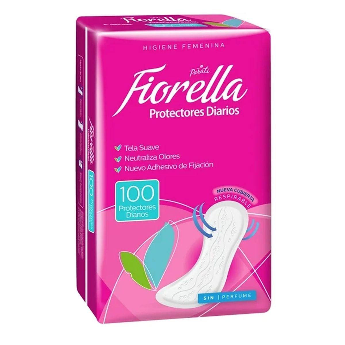 GENERICO - X2 Protectores Diarios Fiorella 100unid Tela Suave Sin Perfume