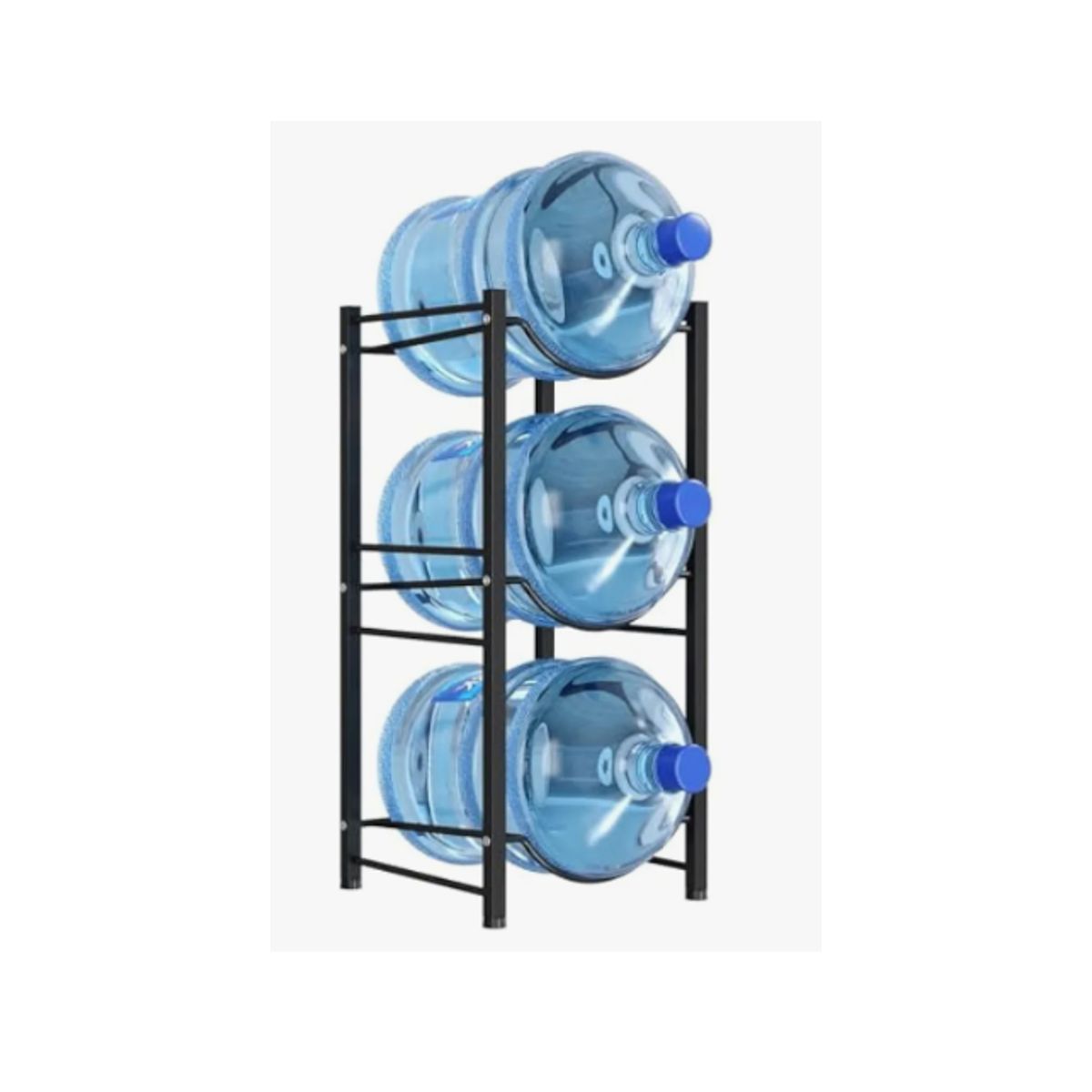 GENERICO - Estante Organizador Rack 3 Botellones Bidones Agua 20L Negro