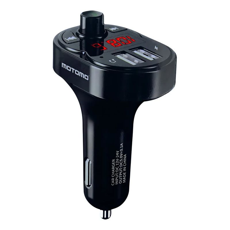 GENERICO - Transmisor FM Bluetooth Cargador USB Motomo  3.1 A
