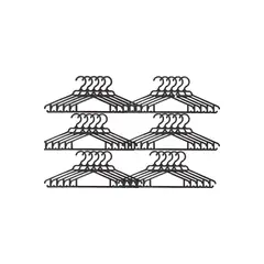 GENERICO - Pack 30 Colgadores Ropa Negro. Percha Gancho Antideslizante.