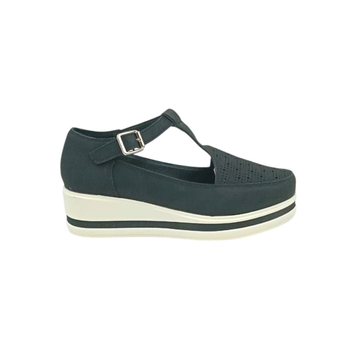 HERIEL - Zapato Panchita Negra Plataforma