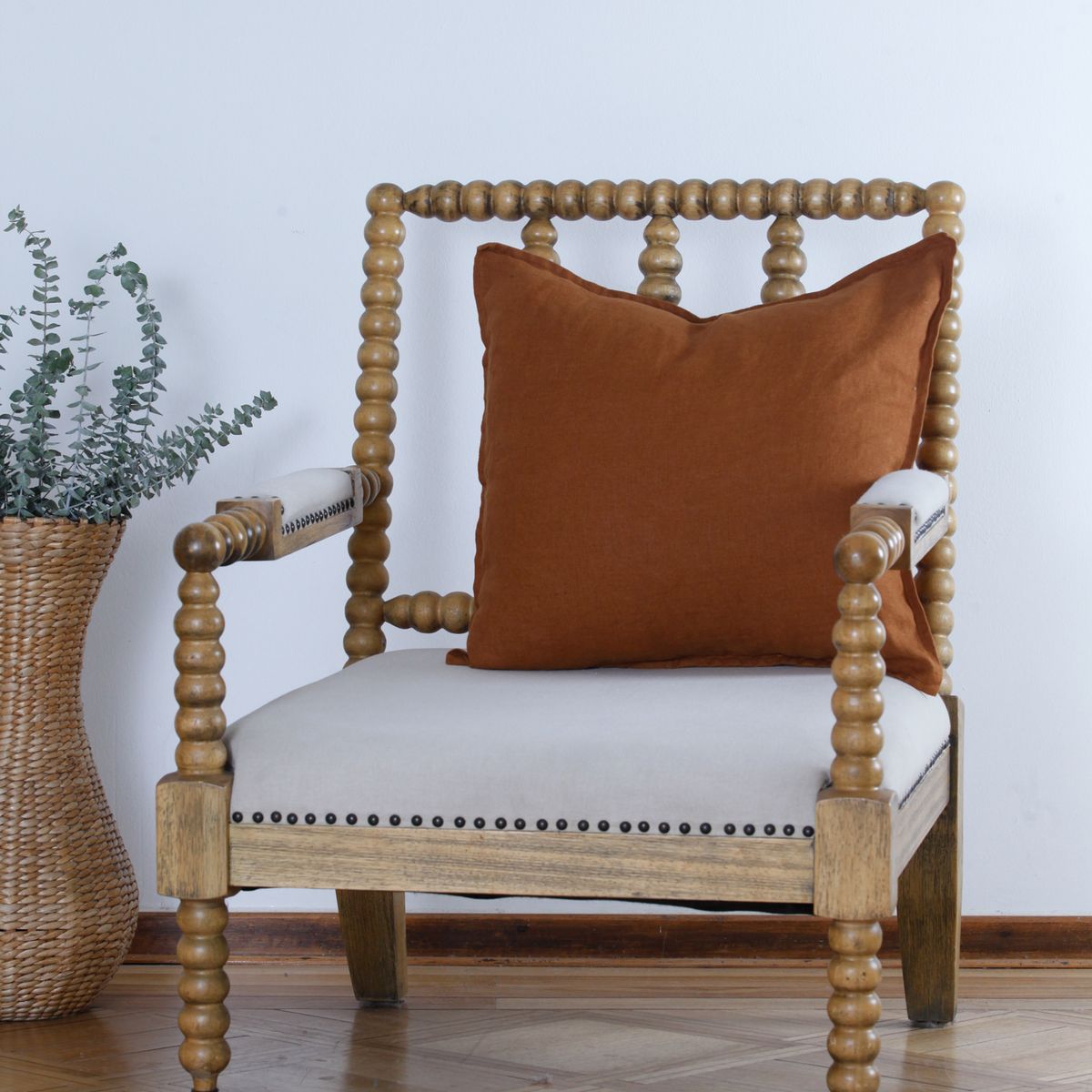 NATURALINO - Cojín Lino Grueso 55x55 San Pedro Cobre - Naturalino