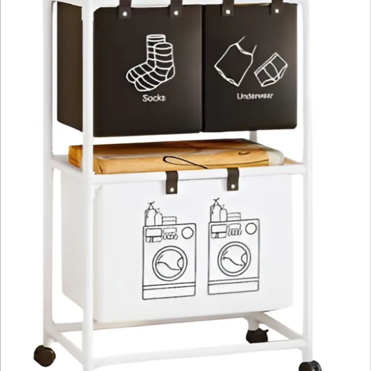 GENERICO - Cesta Ropa Sucia Con Ruedas