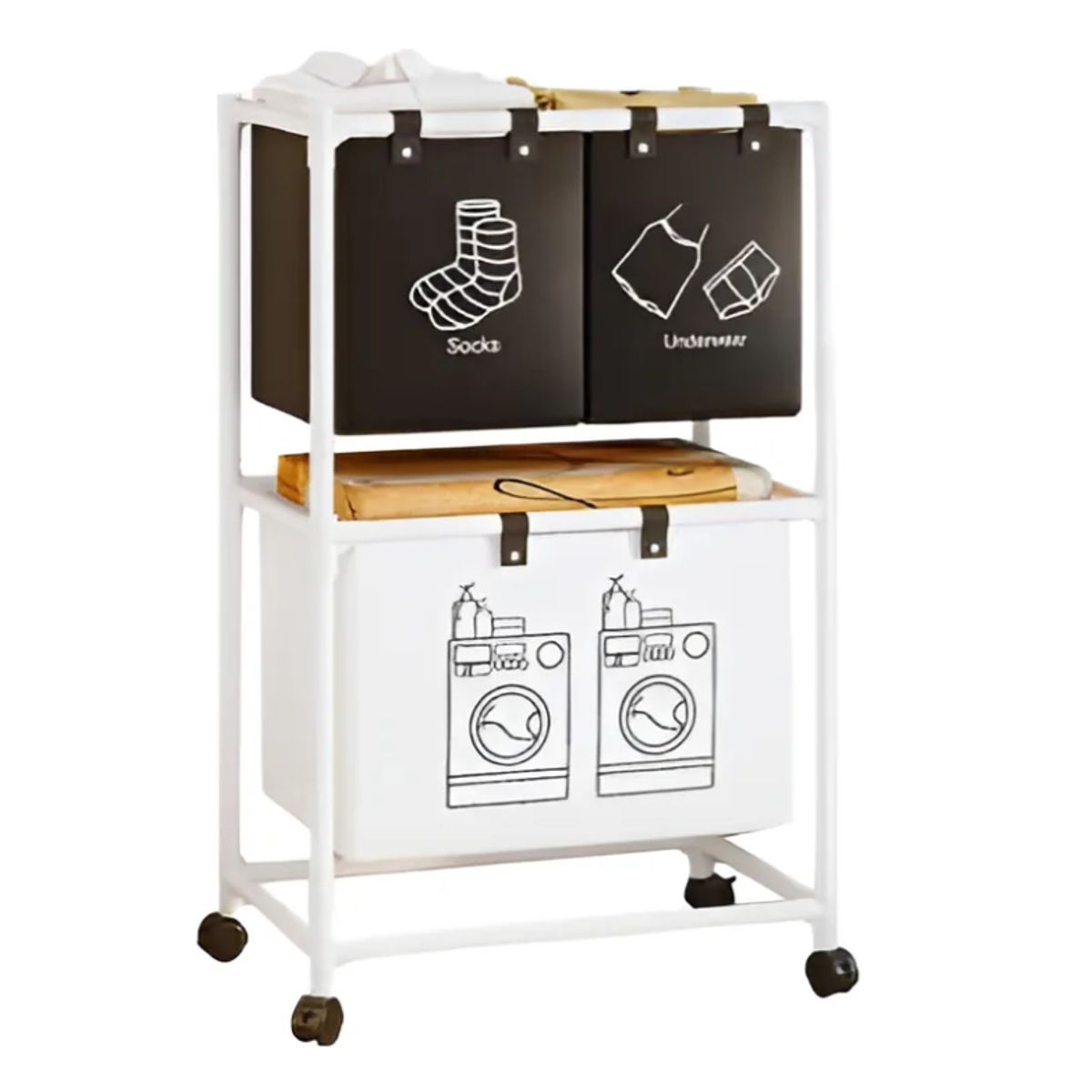 GENERICO - Cesta Ropa Sucia Con Ruedas