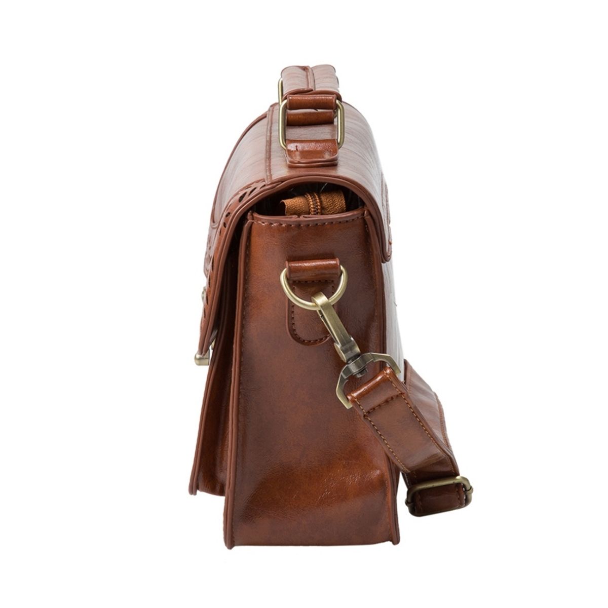 ECOSUSI - Ecosusi Bolso Bandolera Perforado para Mujer iPad Mini - Café