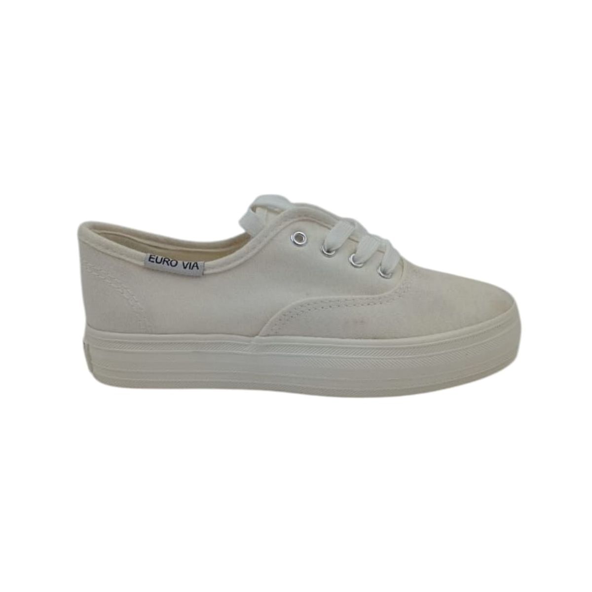 HERIEL - Zapatilla Blanca Textil Mujer
