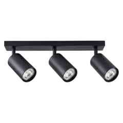 WANT - Aplique Porta Ampolleta Gu10 de 3 Focos Negros Luz Fría