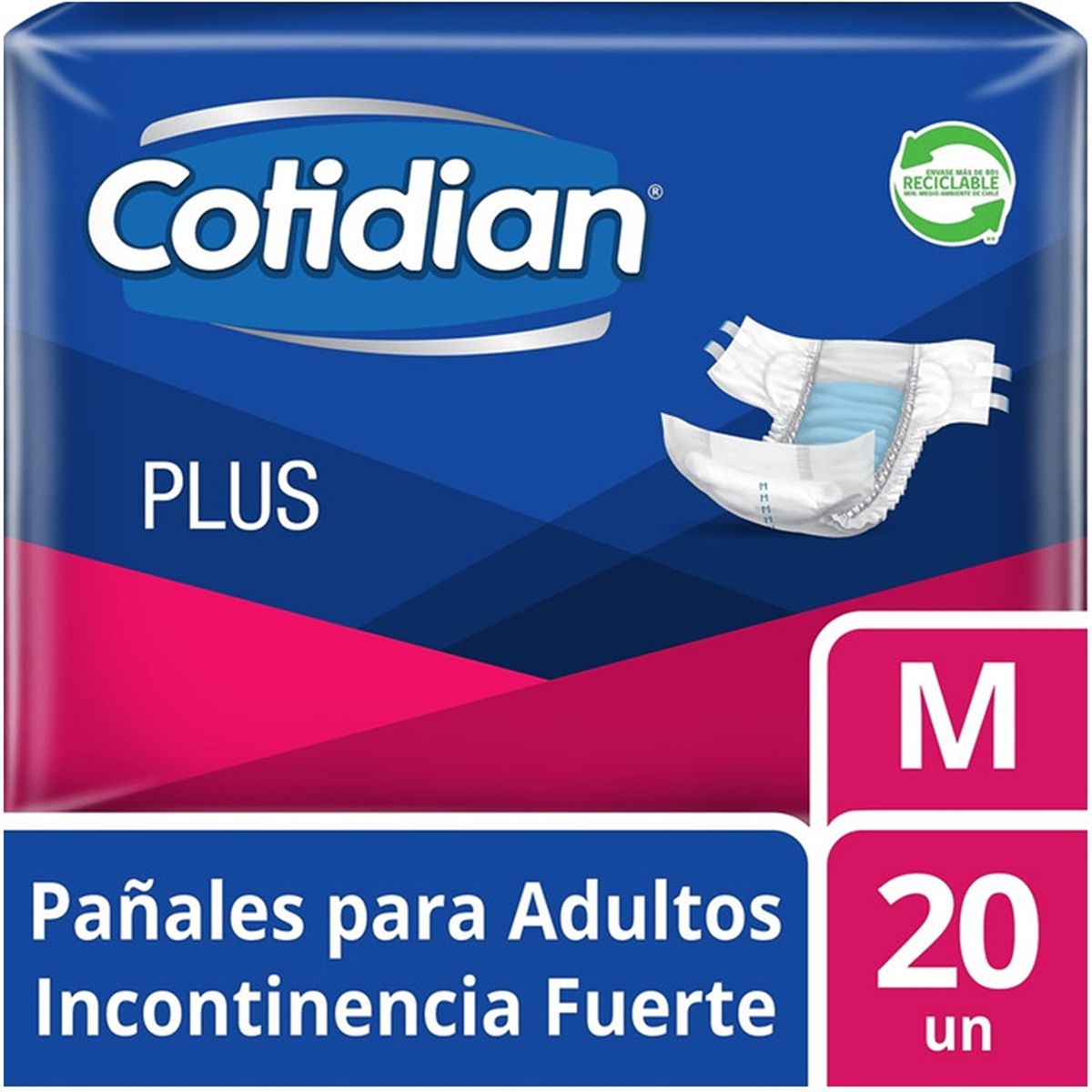 COTIDIAN - Pañales De Adulto Cotidian Plus Tamaño Mediano 20unid