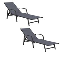 Juego de Reposeras Acero Gris Oscuro X2