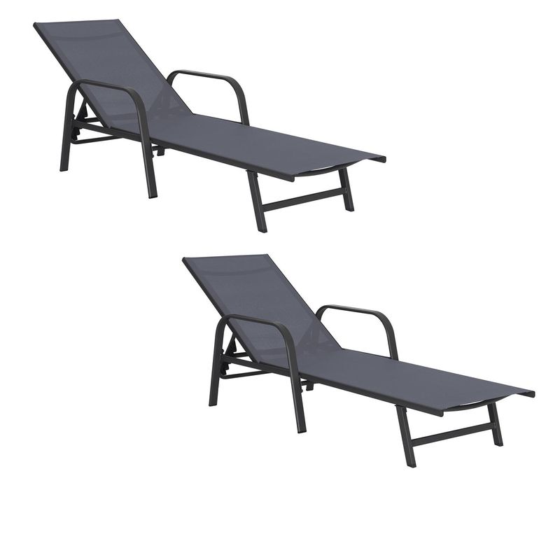 MIDTOWN - Juego de Reposeras Acero Gris Oscuro X2 Midtown