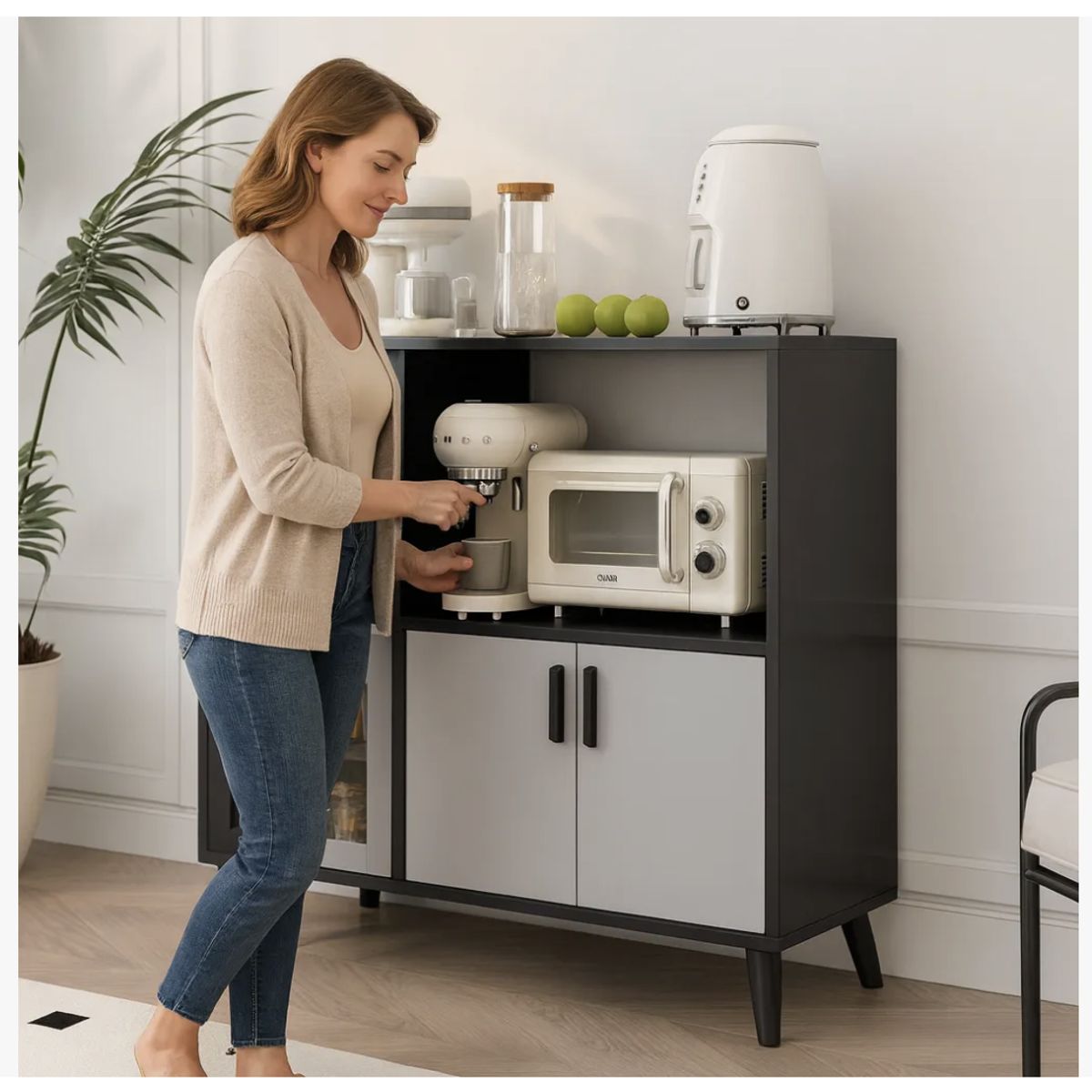 HOMER DESIGN - Aparador Buffet De Cocina Comedor Multifuncional Con Puerta