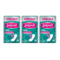 LADYSOFT - X3 Protectores Diarios Clásicos Tela Suave 100unid