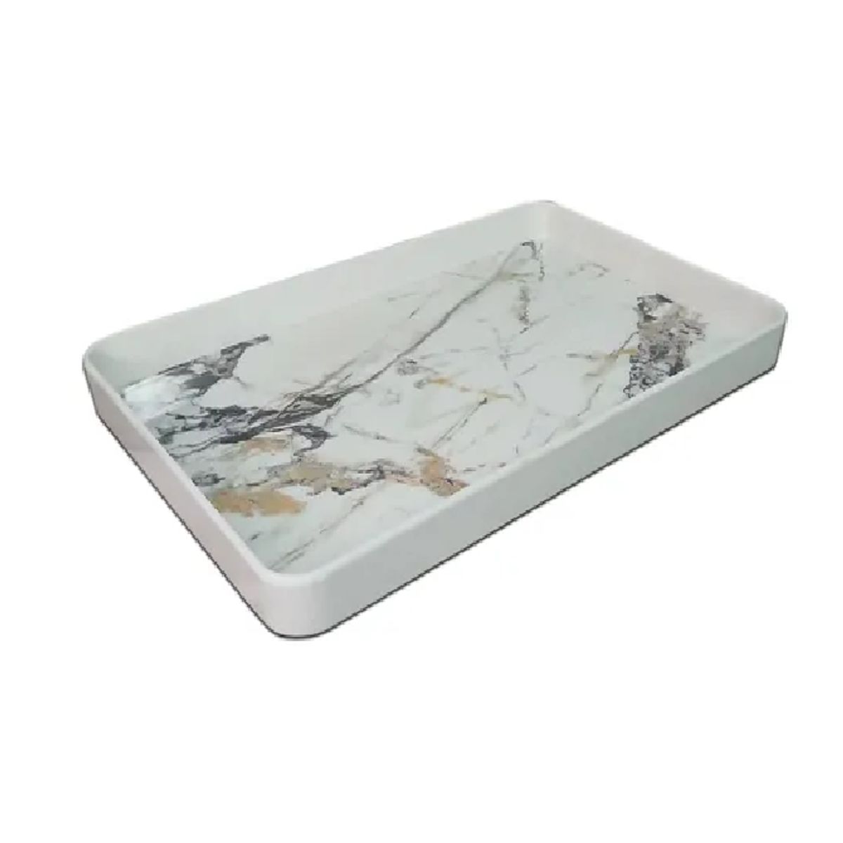 CARIBEE - Bandeja Rectangular Grande Melamina Color Mármol