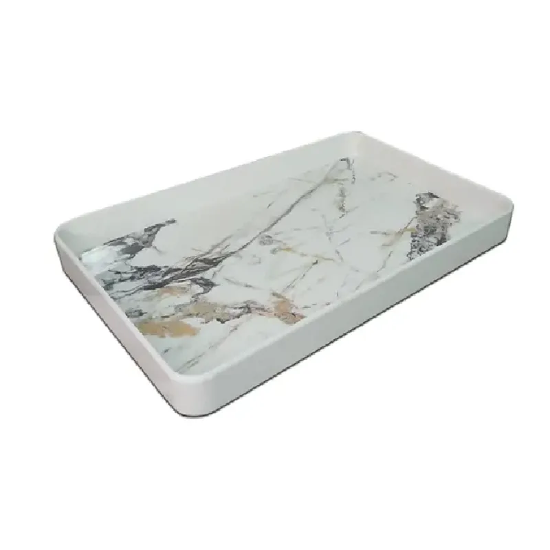 CARIBEE - Bandeja Rectangular Grande Melamina Color Mármol