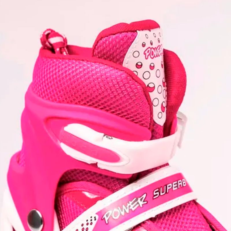 GENERICO - Patines 4 Ruedas Ajustable Para Niños Niñas Talla M Rosa