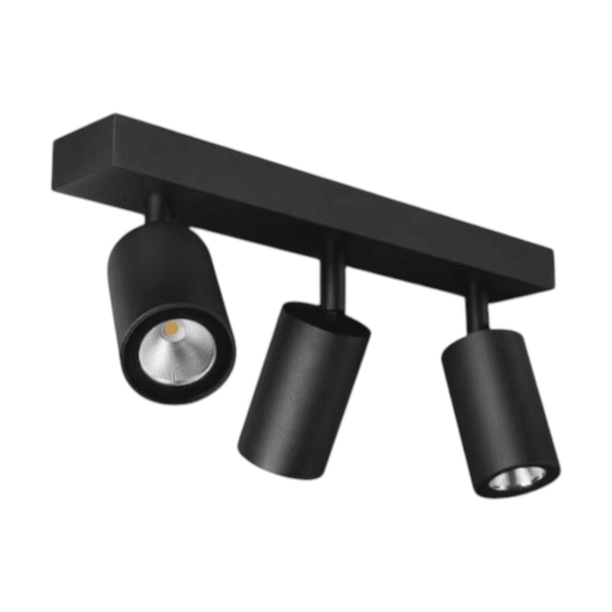 GENERICO - Aplique Porta Ampolleta Gu10 De 3 Focos Negro Luz Neutra.