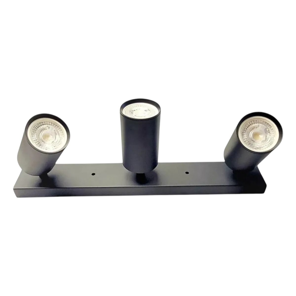 GENERICO - Aplique Porta Ampolleta Gu10 De 3 Focos Negro Luz Neutra.