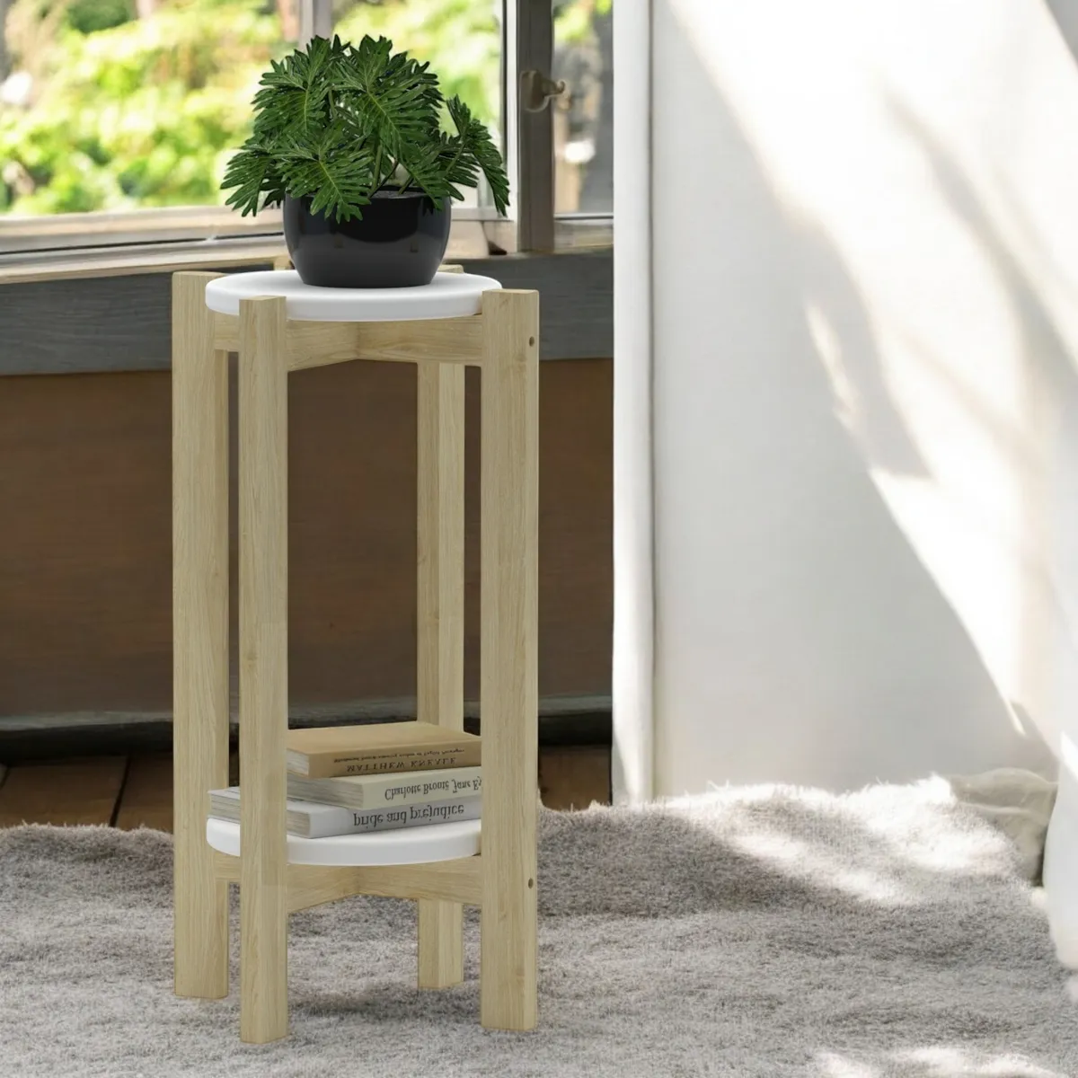 ELAB PROPIA - Mesa Lateral 33x60cm Natural-Blanco