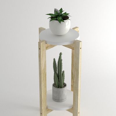 Imagen 2 del producto Mesa Lateral 33x60cm Natural-Blanco