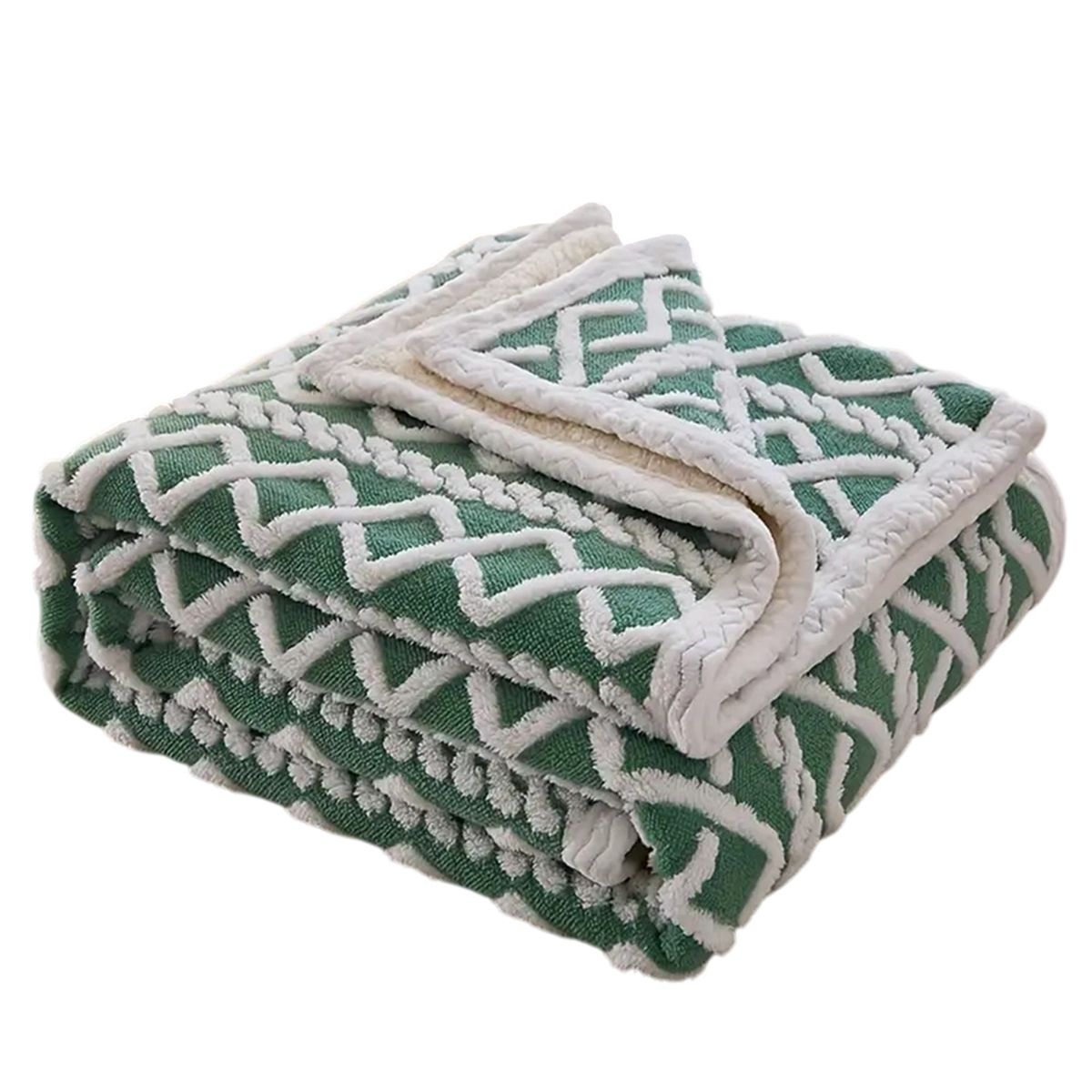 GENERICO - Frazada Sherpa Texturizada Diseño Premium Polar 160x220cm