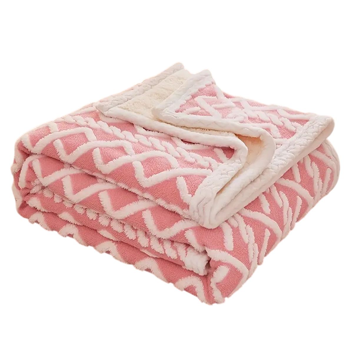 GENERICO - Frazada Sherpa Texturizada Diseño Premium Polar 160x220cm