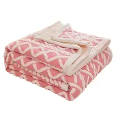 GENERICO - Frazada Sherpa Texturizada Diseño Premium Polar 160x220cm