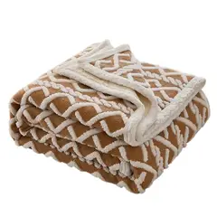 GENERICO - Frazada Sherpa Texturizada Diseño Premium Polar 160x220cm