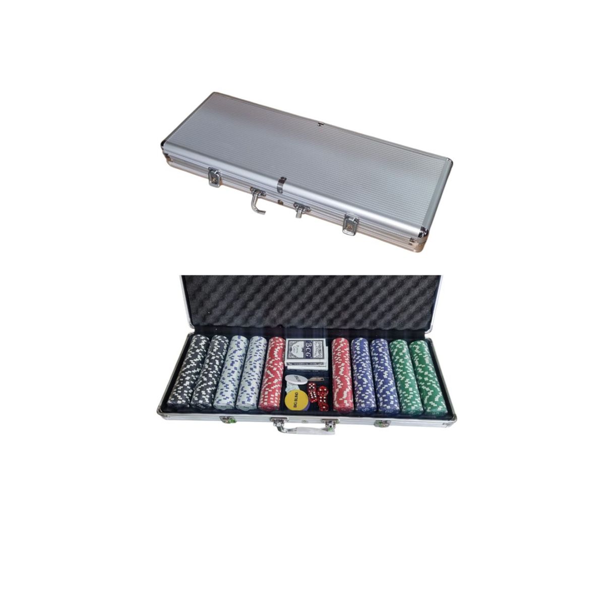 GENERICO - Set Poker Profesional 500 Fichas 11,5gr + Maleta Aluminio