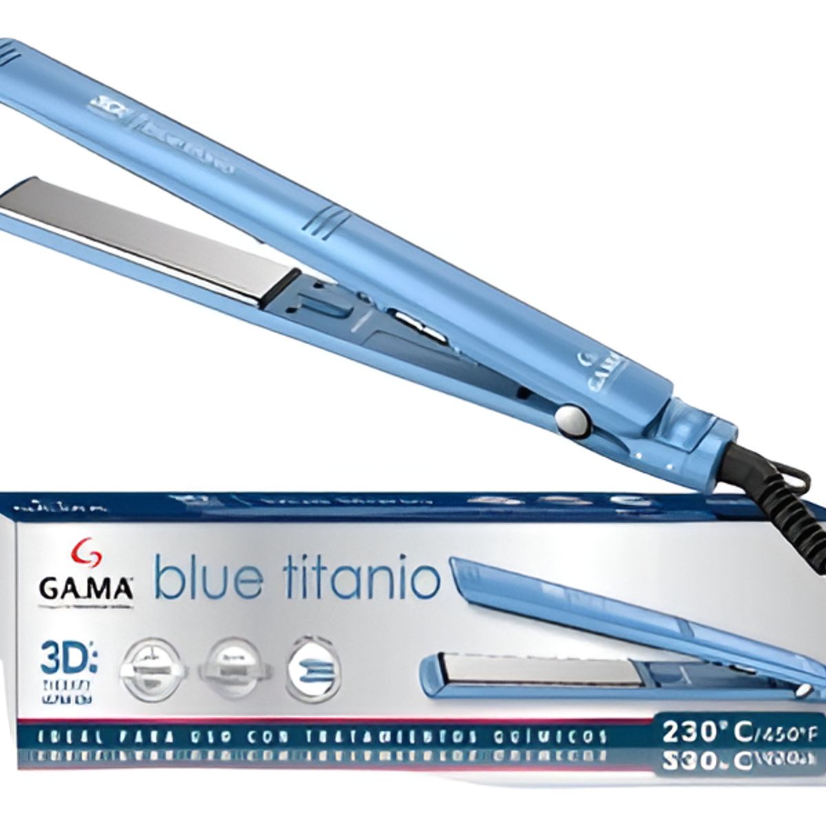 GA MA ITALY - Plancha De Cabello Gama Italy Elegance 3d Titanio Azul 220v
