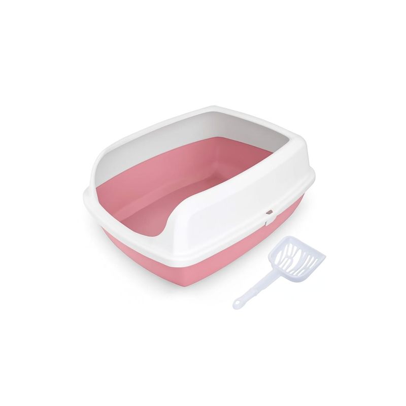 GENERICO - Arenero Sanitario Gato L 50x37x19 cm - Rosa - L