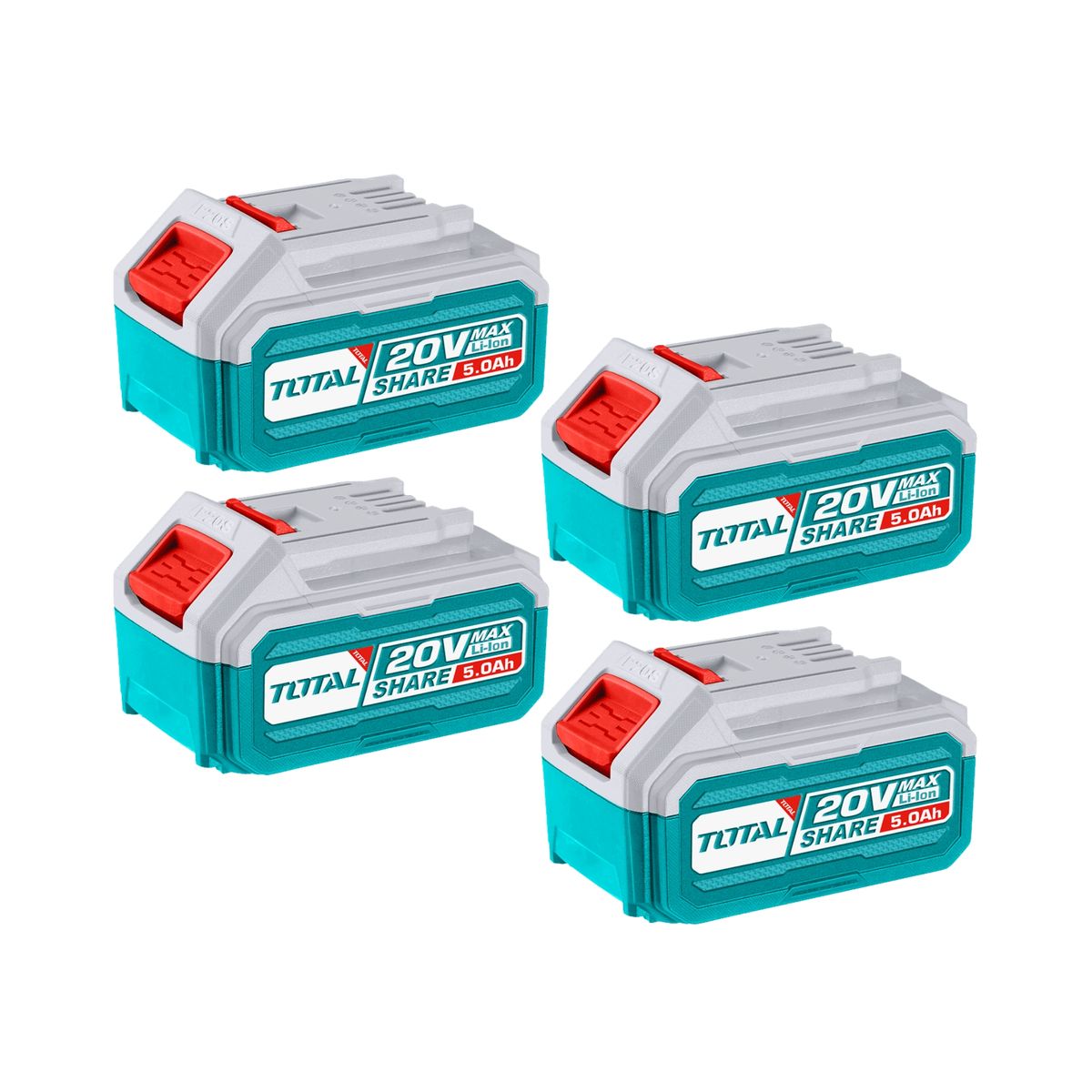 TOTAL TOOLS - Kit de Baterias y Cargador 20V 4.0ah 4 Piezas Total