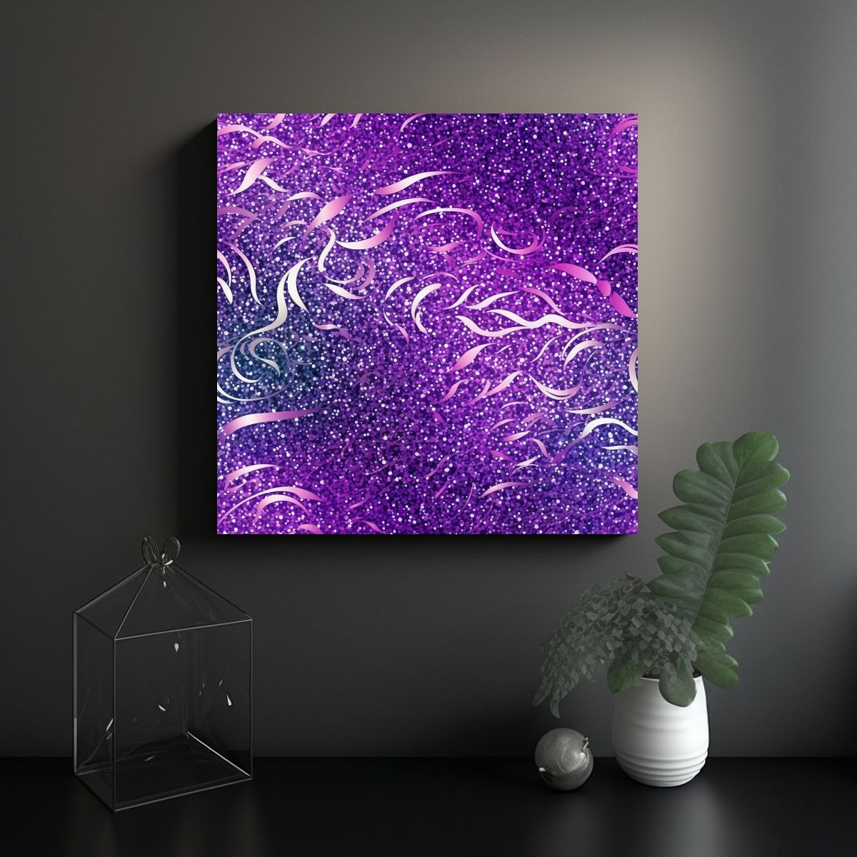 GENERICO - Cuadro Tema Mural Con Patrón De Brillo De Un 60x60 Cm.