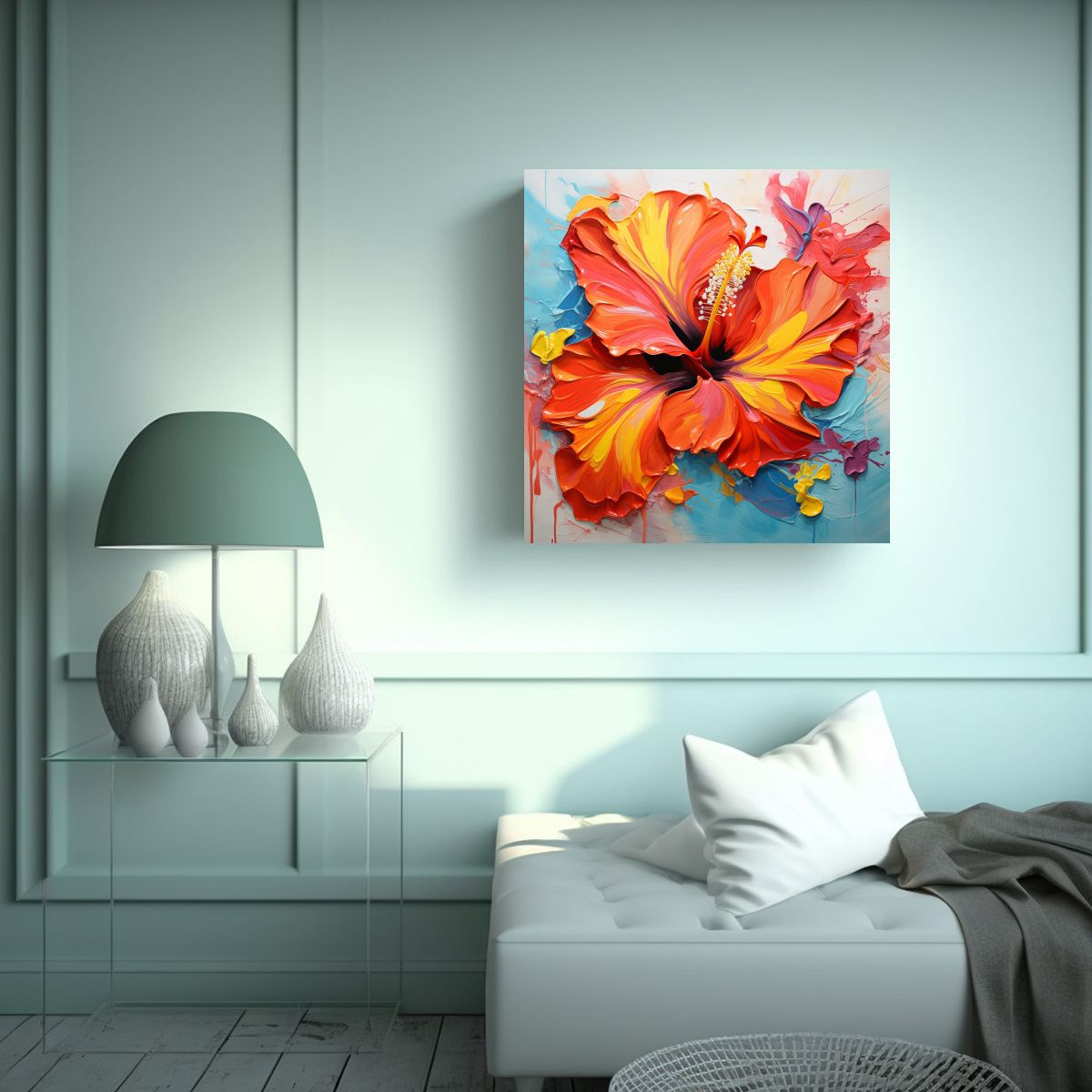 GENERICO - Cuadro De Colores Vitalidad Con Pintura Abstracta 60x60 Cm