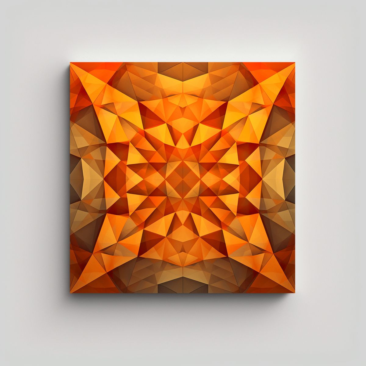 GENERICO - Cuadro Decorativo Geométrico Naranja En Lienzo 60x60 Cm