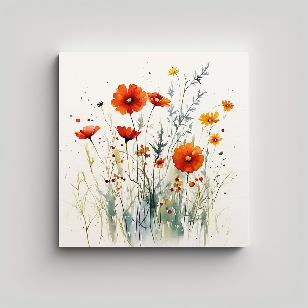 GENERICO - Cuadro Decorativo Tela En Bastidor Flores 60x60 Cm