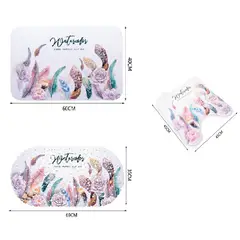 GENERICO - Set Alfombra De Baño Plumas 3 piezas