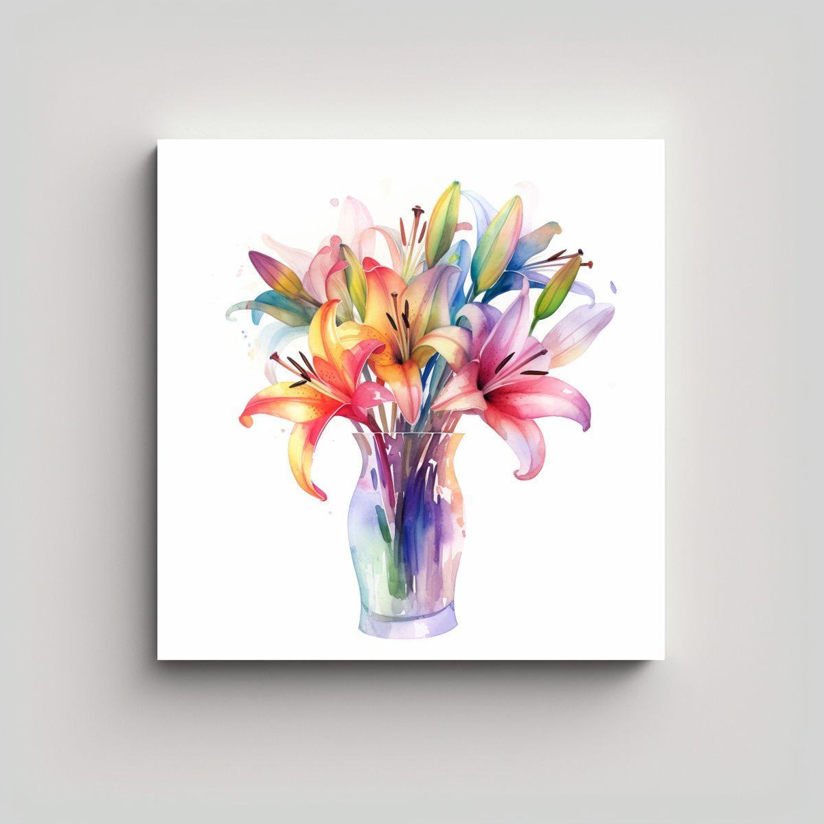 GENERICO - Lienzo Calidos Culturar Lirios Arcoiris 60x60 Cm