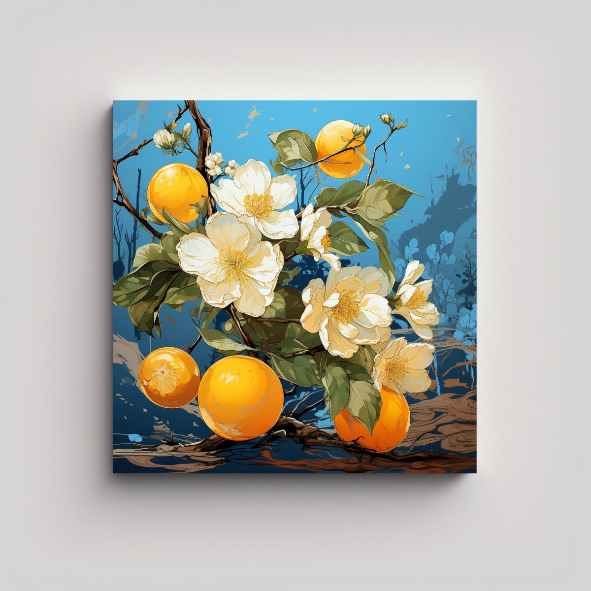 GENERICO - Tela En Bastidor Diseño Mural De Árboles 60x60 Cm