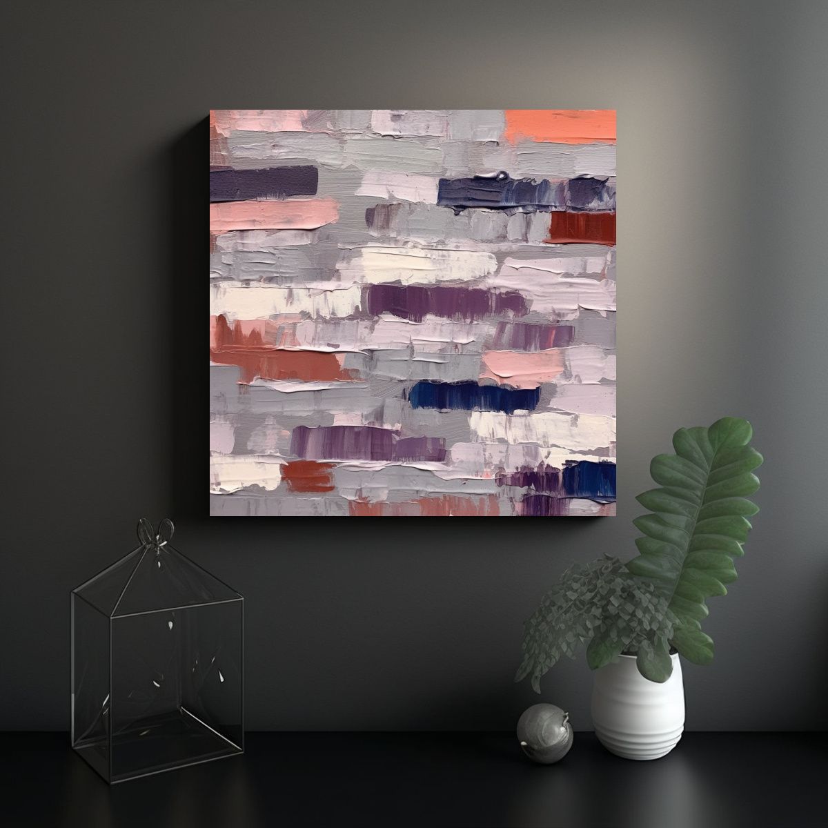 GENERICO - Obra Arte Moderna Minimalista Cuadro Dinámico 60x60 Cm.