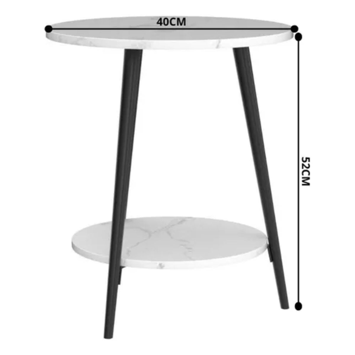 CRUSEC - Mesa de Centro Redonda 40x40x52cm Decoración Minimalista